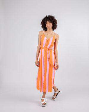 Color Block Long Dress Orange