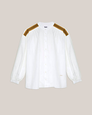 Ribbon Boho Blouse Off White