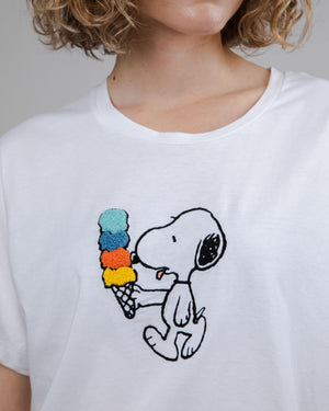 Peanuts Icecream Oversize Tee White