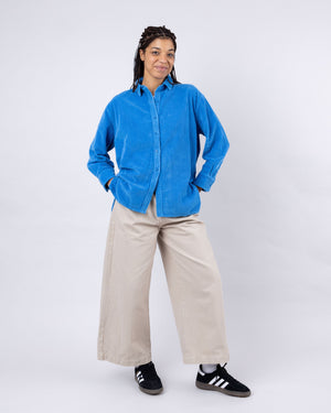 Corduroy Oversize Blouse Blue