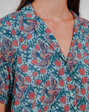 Asis Percales Passerine Aloha Blouse Mist