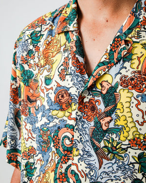 Irezumi Tattoo Aloha Shirt Ecru