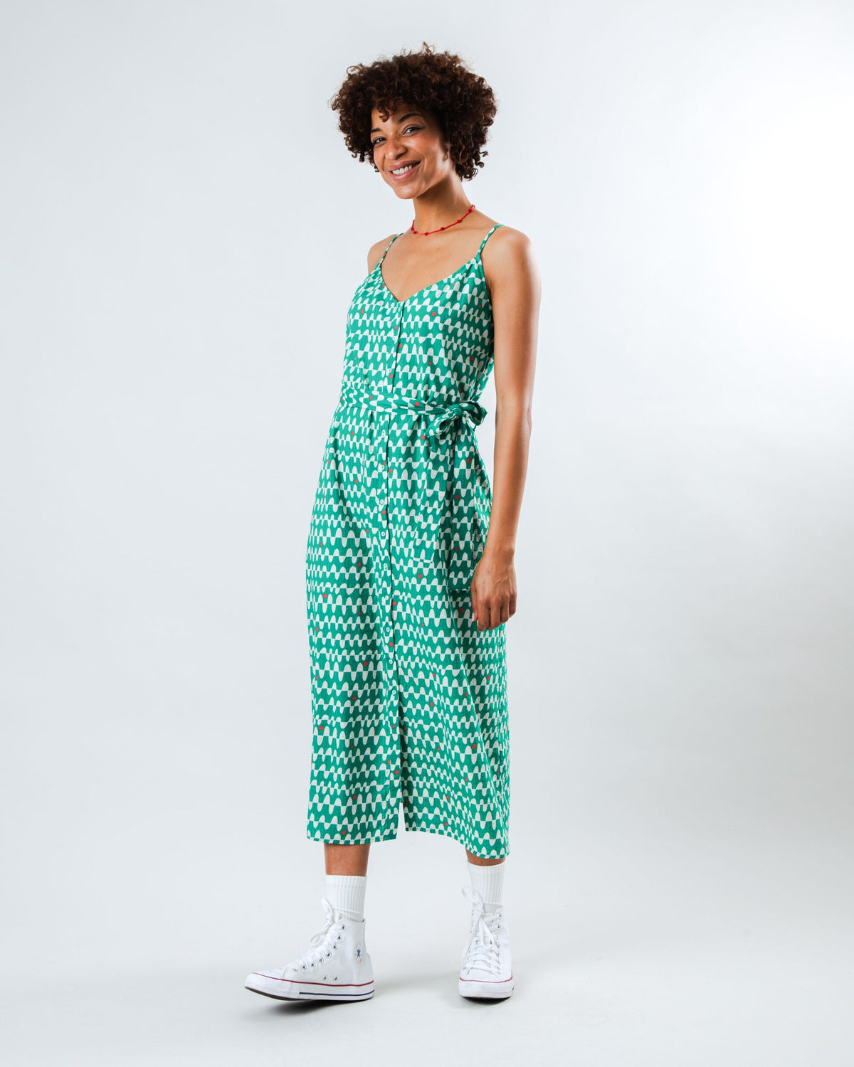 Sunset Strap Dress Green 