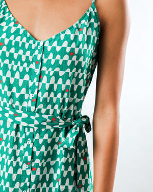 Sunset Strap Dress Green 