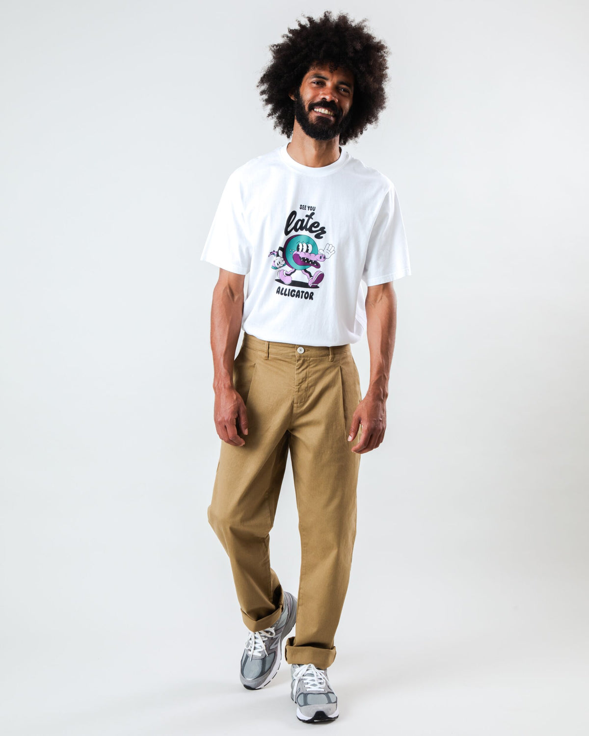 Pleated Chino Camel
