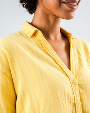 Bubble Cropped Blouse Yellow