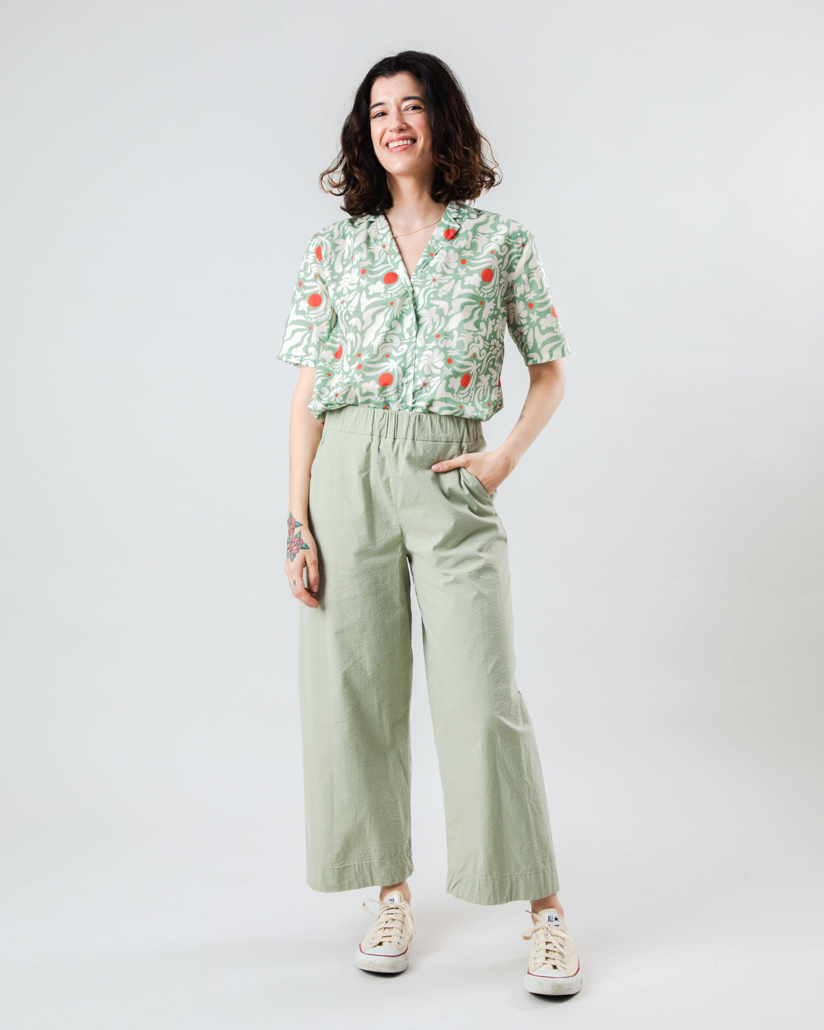 Ola de Calor Aloha Blouse Light Green