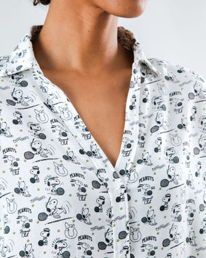 Peanuts Racquet Club Tennis Cropped Blouse