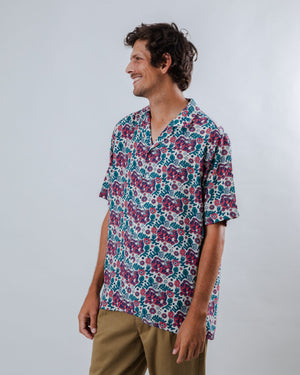 Asis Percales Tigris Aloha Shirt Ecru