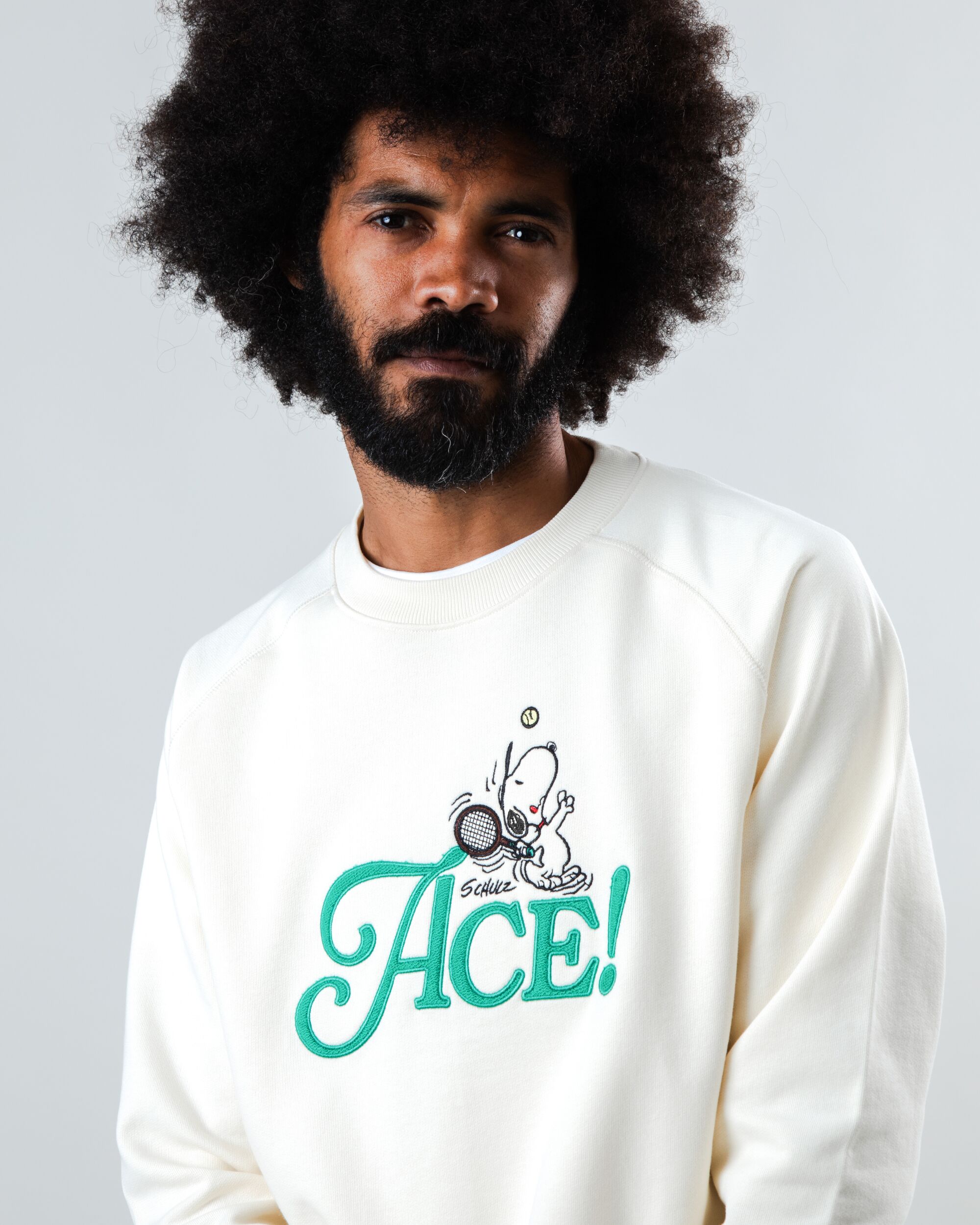 Peanuts Ace Snoopy Sweatshirt Ecru