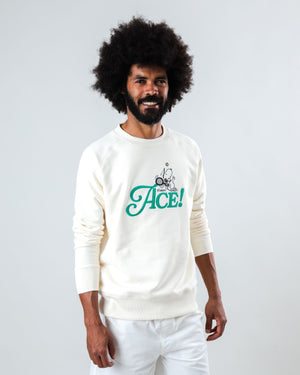 Peanuts Ace Snoopy Sweatshirt Ecru