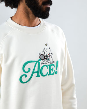 Peanuts Ace Snoopy Sweatshirt Ecru