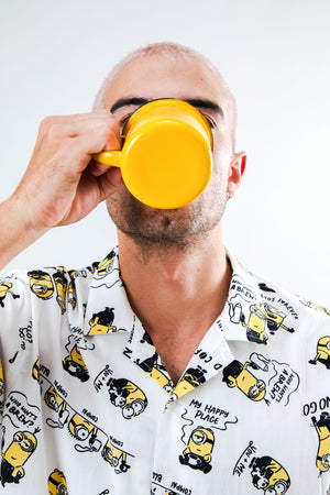 Minions Coffee Aloha Shirt Ecru