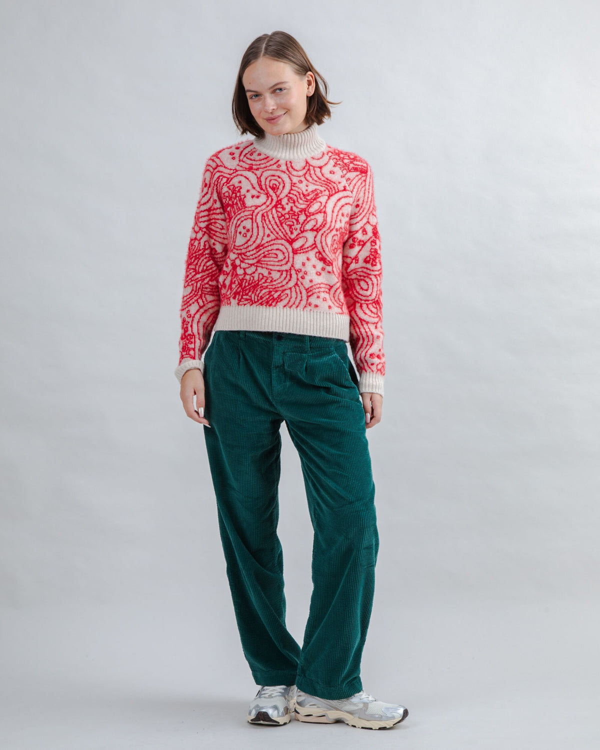 Cropped Sweater Noodles Jacquard