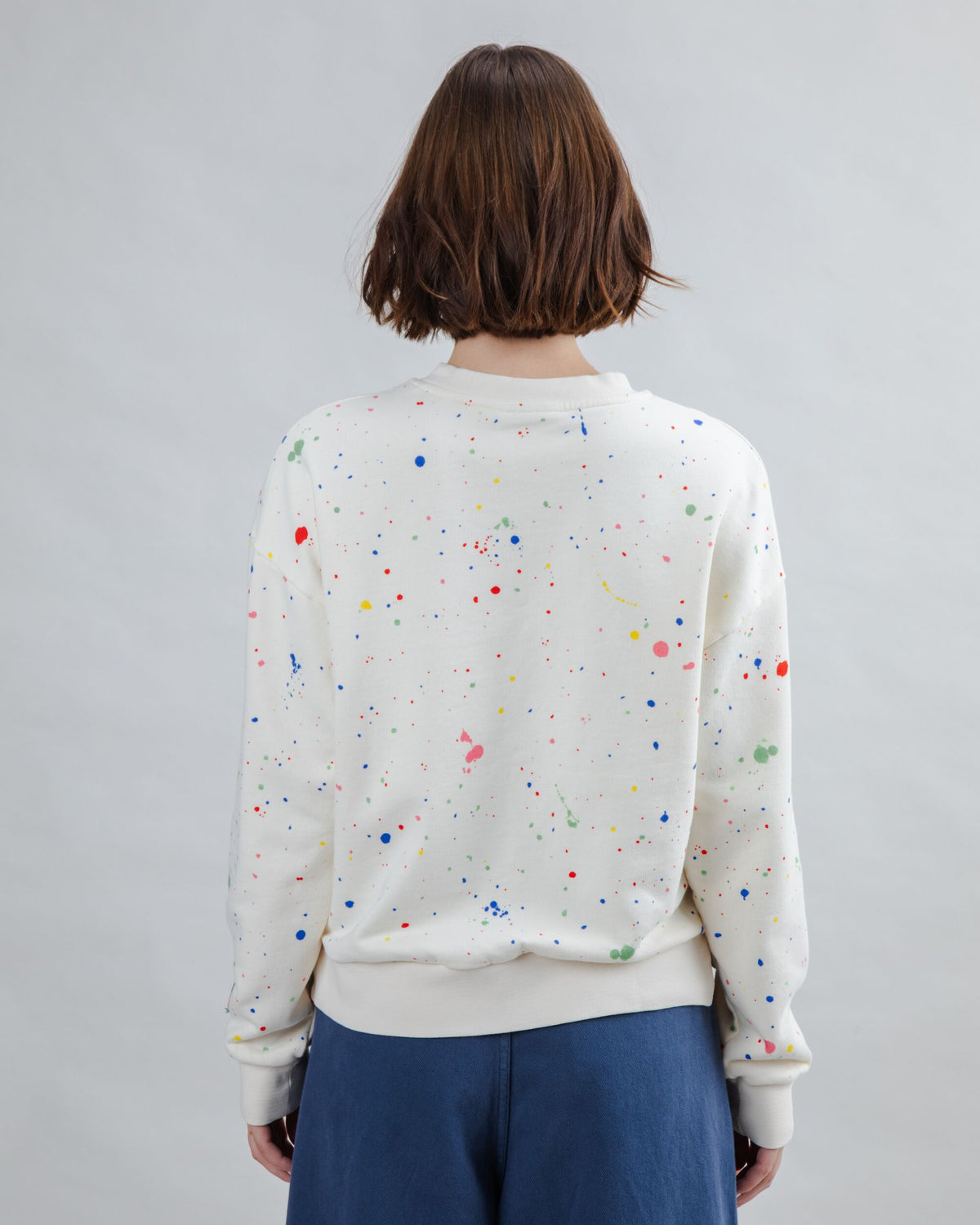 Splash Paint Rounded Sweatshirt Ecru