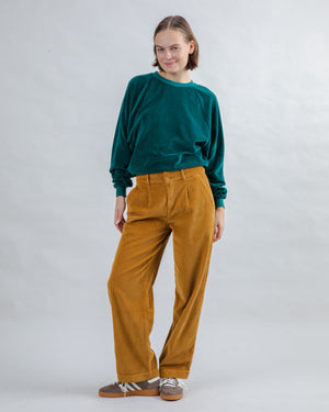 Velvet Raglan Sweatshirt Green