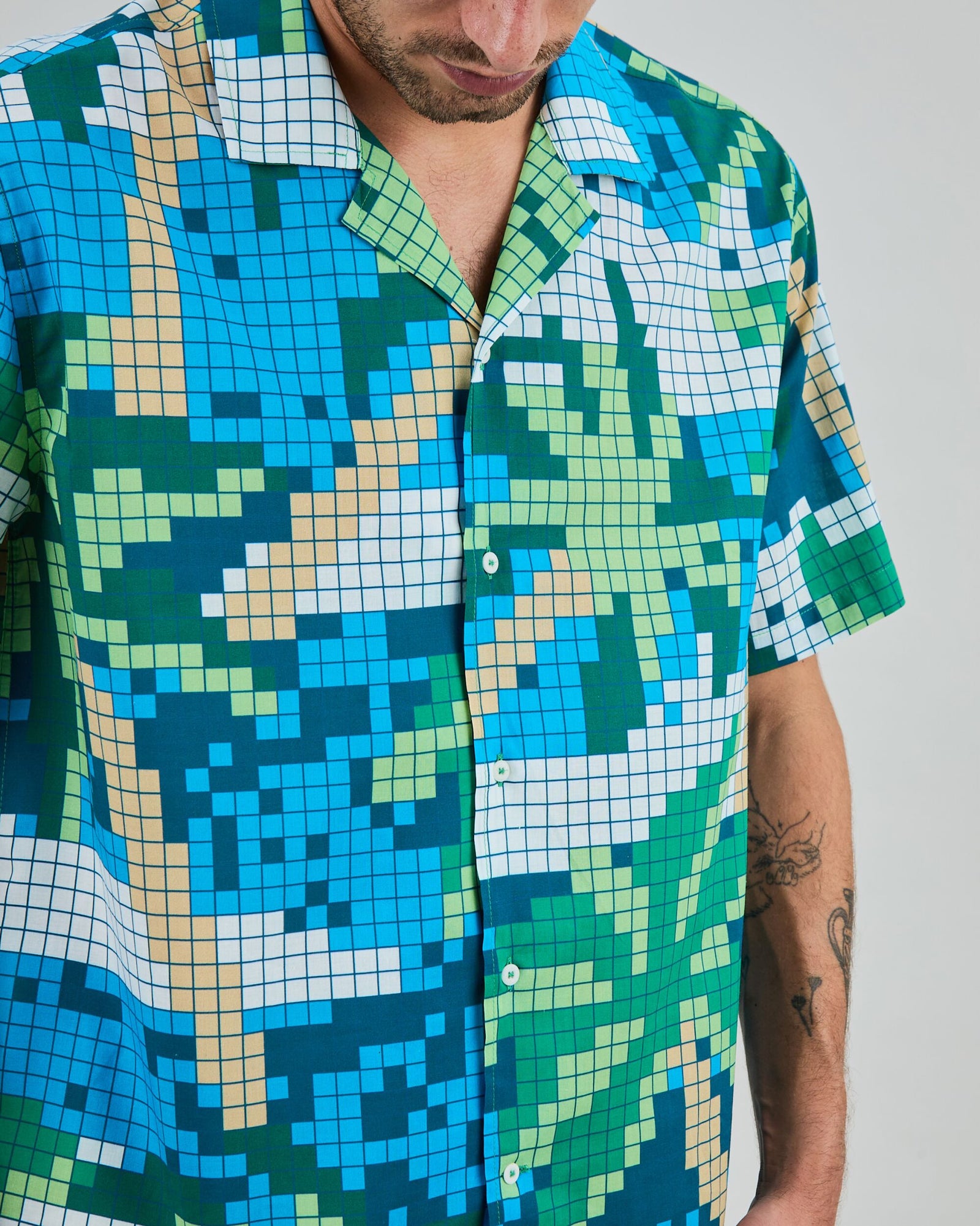 Tropical Pixel Camo Aloha Shirt