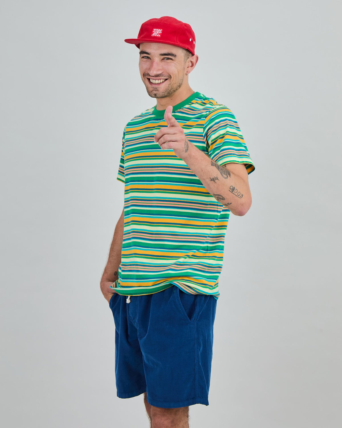 Stripes Regular T-Shirt Green