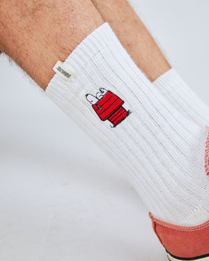 Peanuts Doghouse Socks White