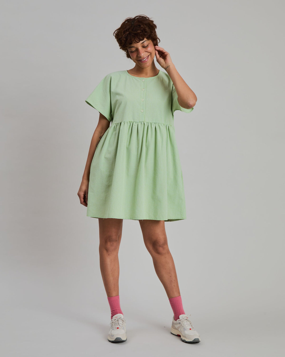 Checks Oversize Shorts Dress Green