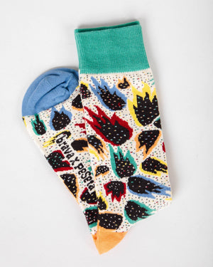 Peseta Flames Socks Ecru