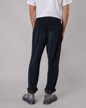 Corduroy Pleated Pants Navy